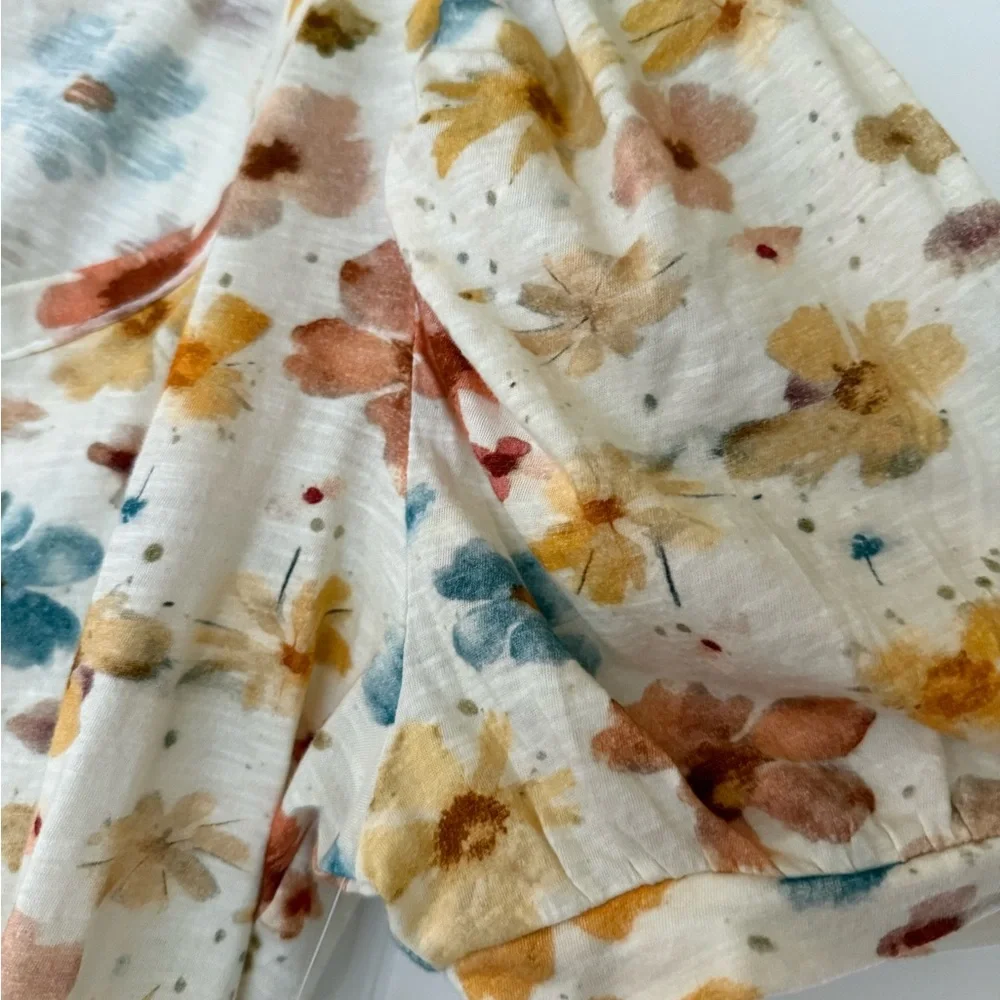 Anthropologie Multicolor Floral Puff Sleeve Shirt - Picture 4 of 5